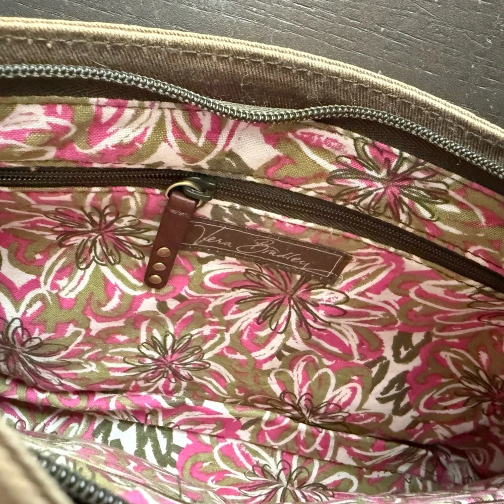 Vera Bradley Middleton Olive Khaki Quilted Shoulder Bag Satchel Set Rare Y2K